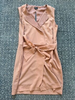 Very J Blush Pink Sleeveless Tie-Waist Mini Dress